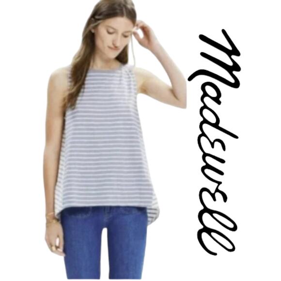 Madewell Forward-Seam Tank Top Gray Stripe Size Small - Picture 1 of 11